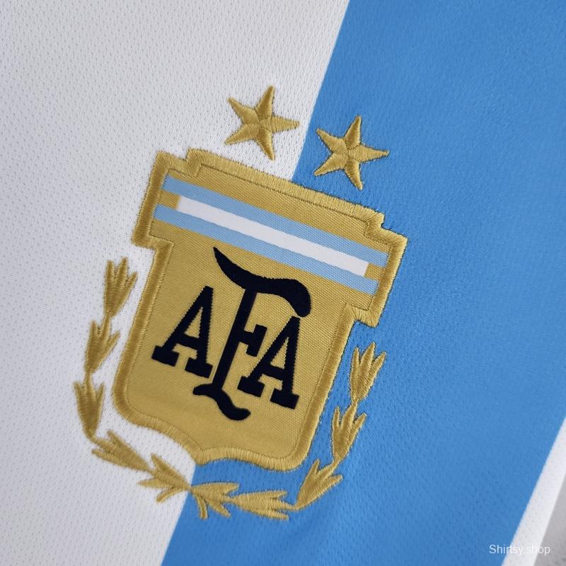 2022 Argentina Women's Home 2 Stars Soccer Jersey