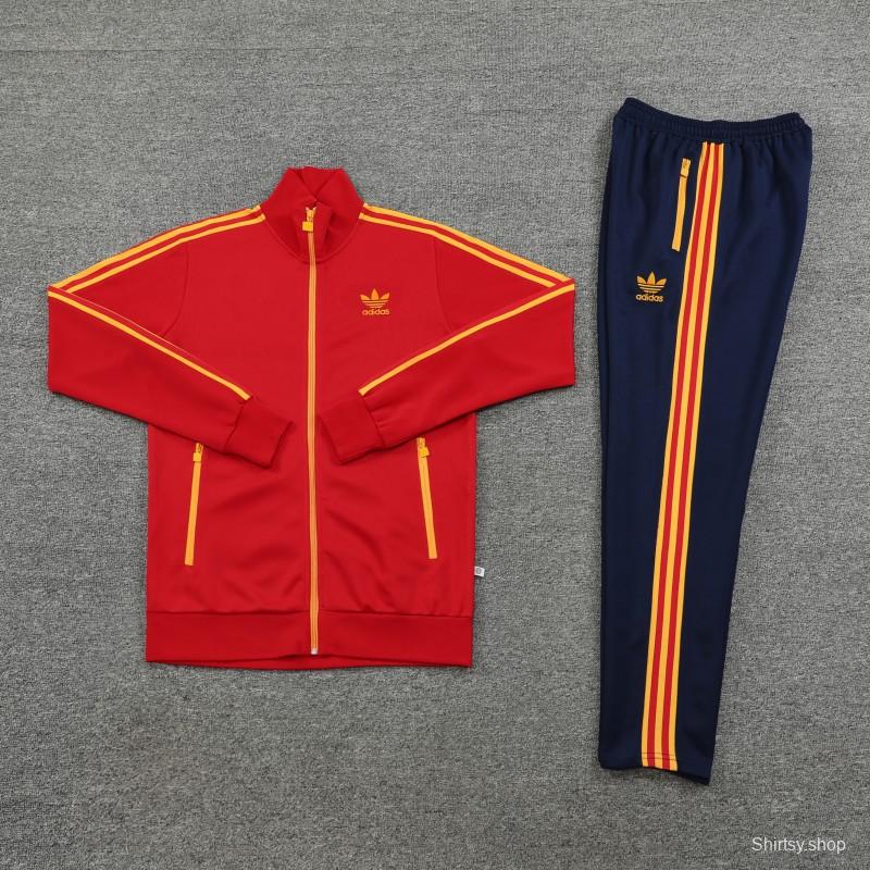 2023 Adidas Original Red Full Zipper Jacket +Pants