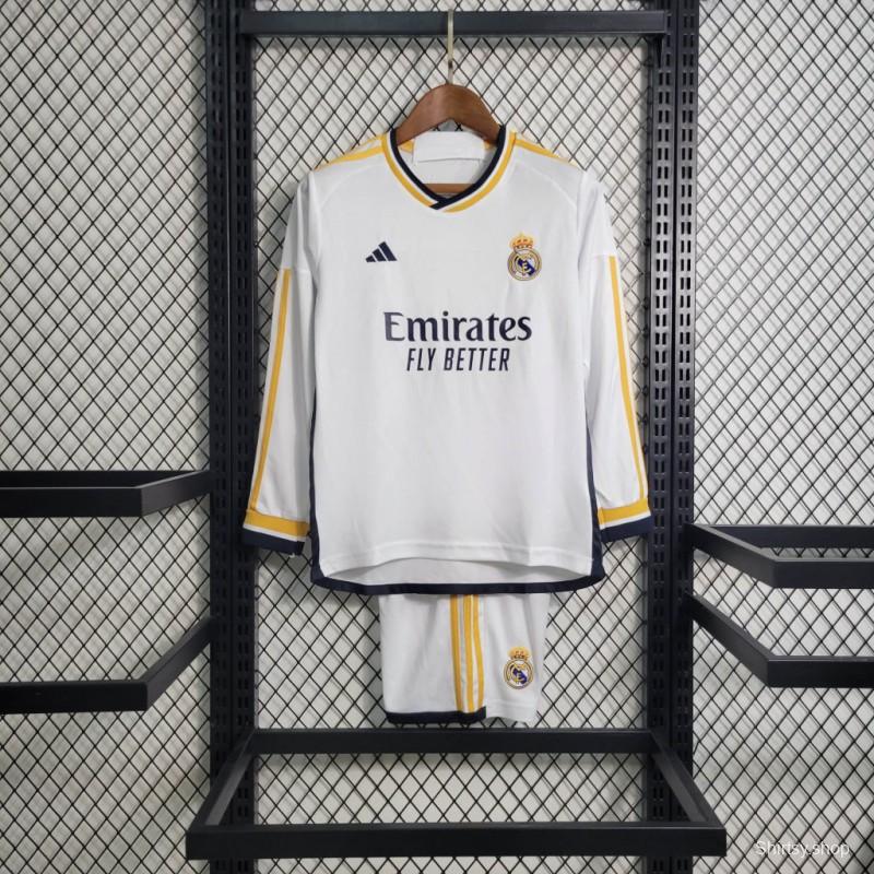 23/24 Kids Real Madrid Home Long Sleeve Jersey