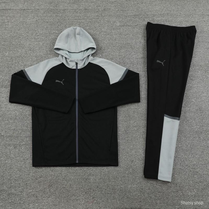 2024 Puma Black/Grey Full Zipper Jacket +Long Pants