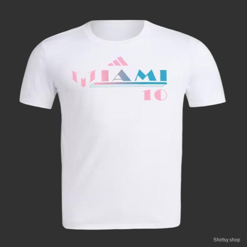 23/24 Messi x adidas Miami White T-Shirt