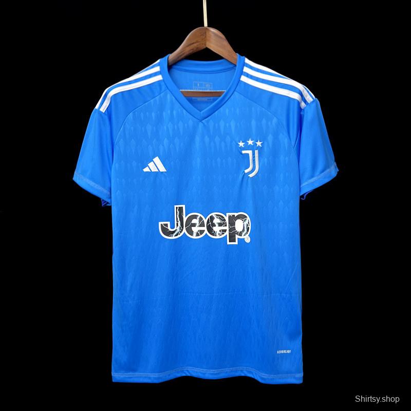 23/24 Juventus Blue Goalkeeper Jersey